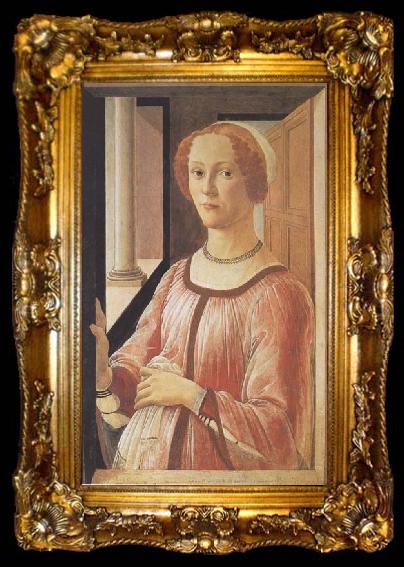 framed  Sandro Botticelli Portrait of Smeralda Brandini, ta009-2